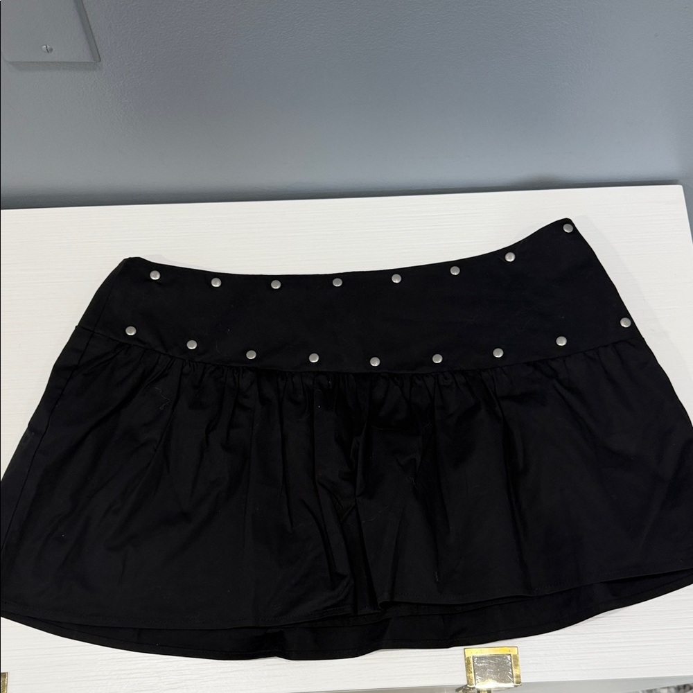 GLASSONS Black Mini Skirt with Silver Studs